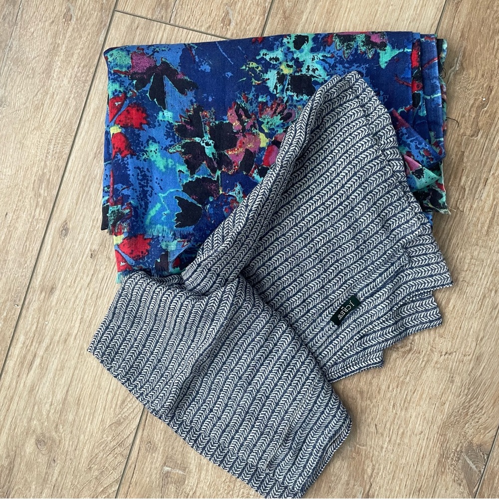 SET OF 2 - J. Crew Colorful Floral and Patterned Scarves